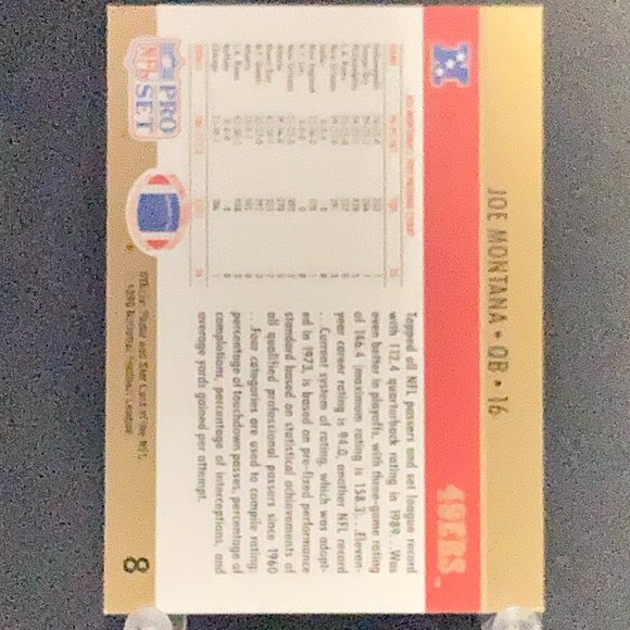 1990 Pro Set Joe Montana Football Card!! - Picture 2 of 2